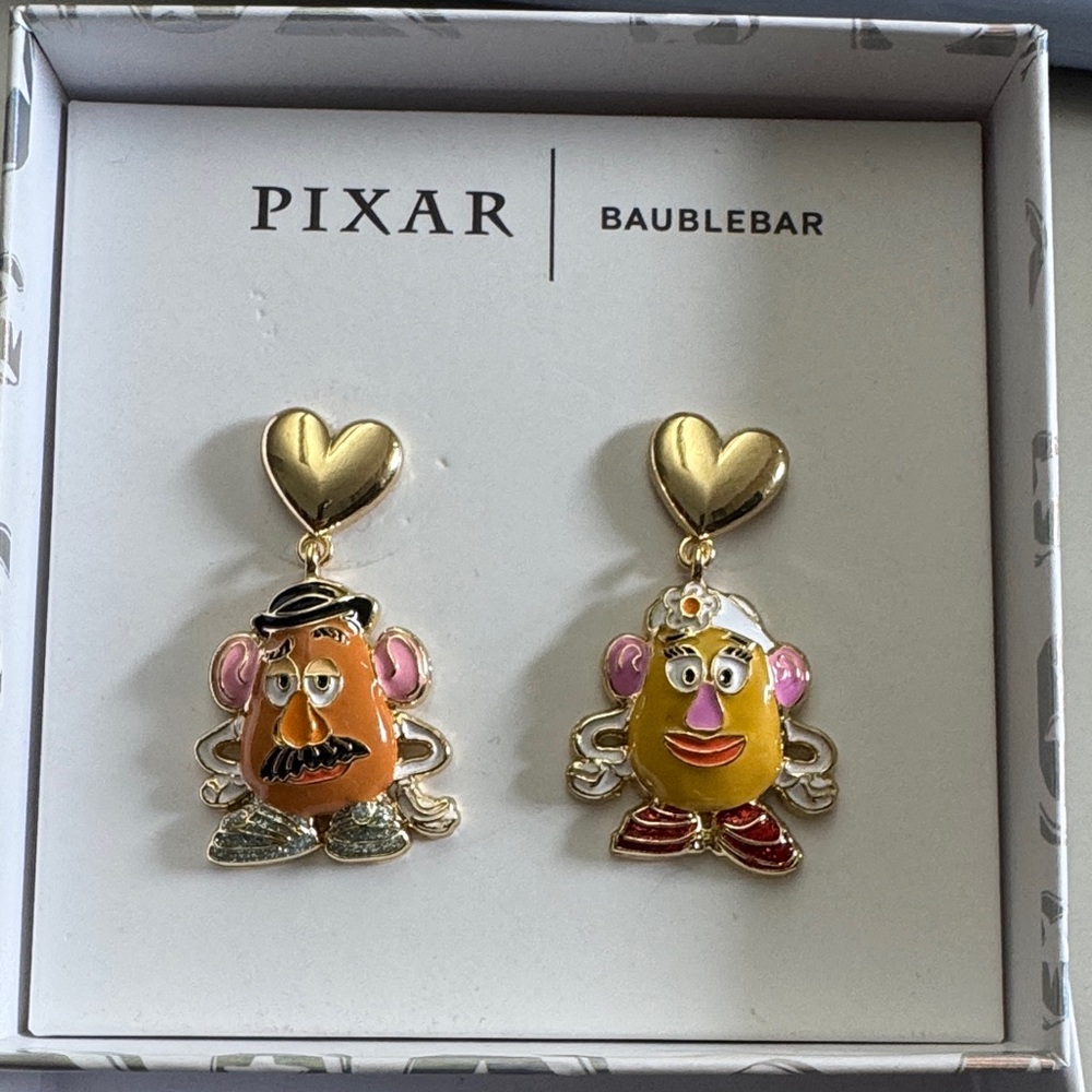 BaubleBar Pixar Mr. and Mrs. Potato Head Earrings - Gold, Pink, Yellow
